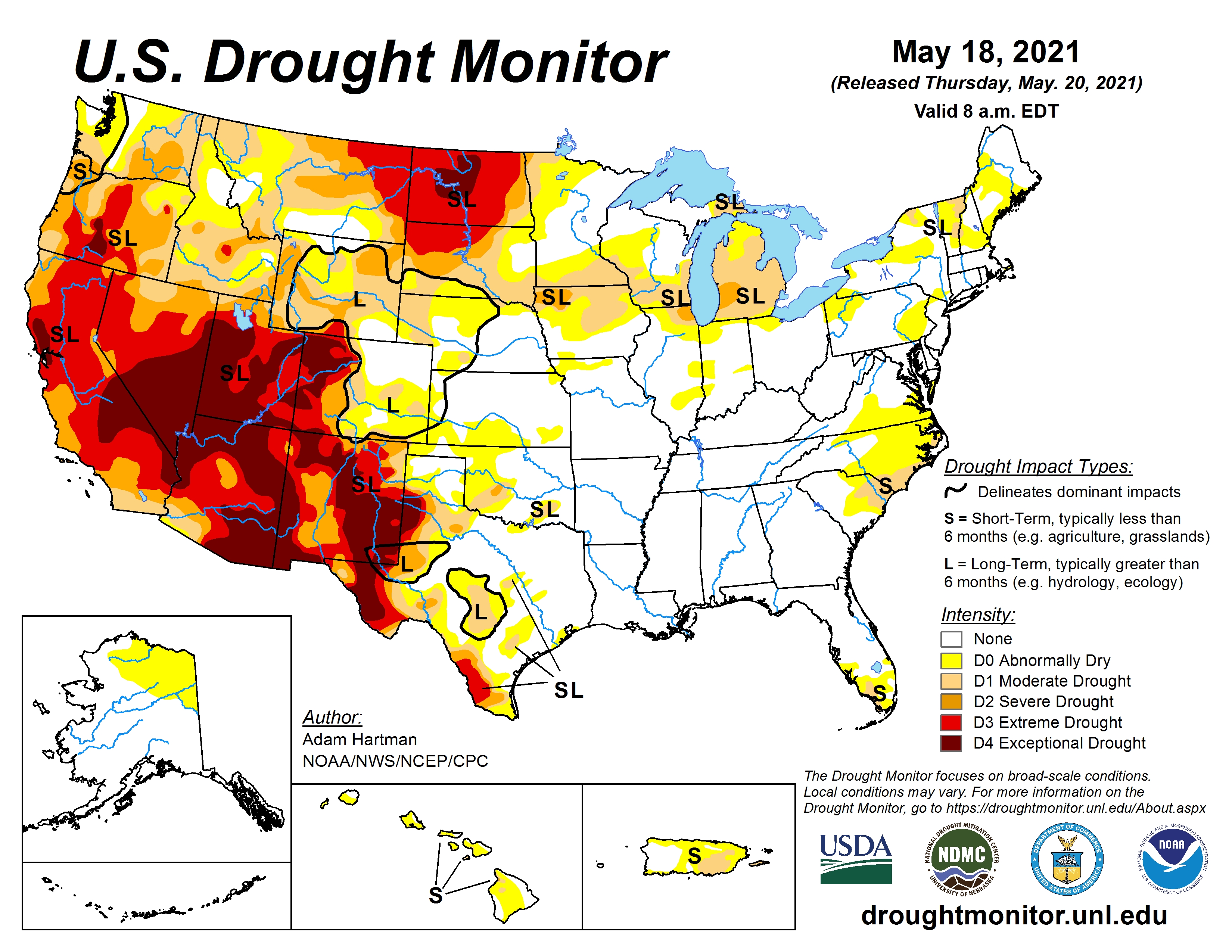 US Drought monitor map