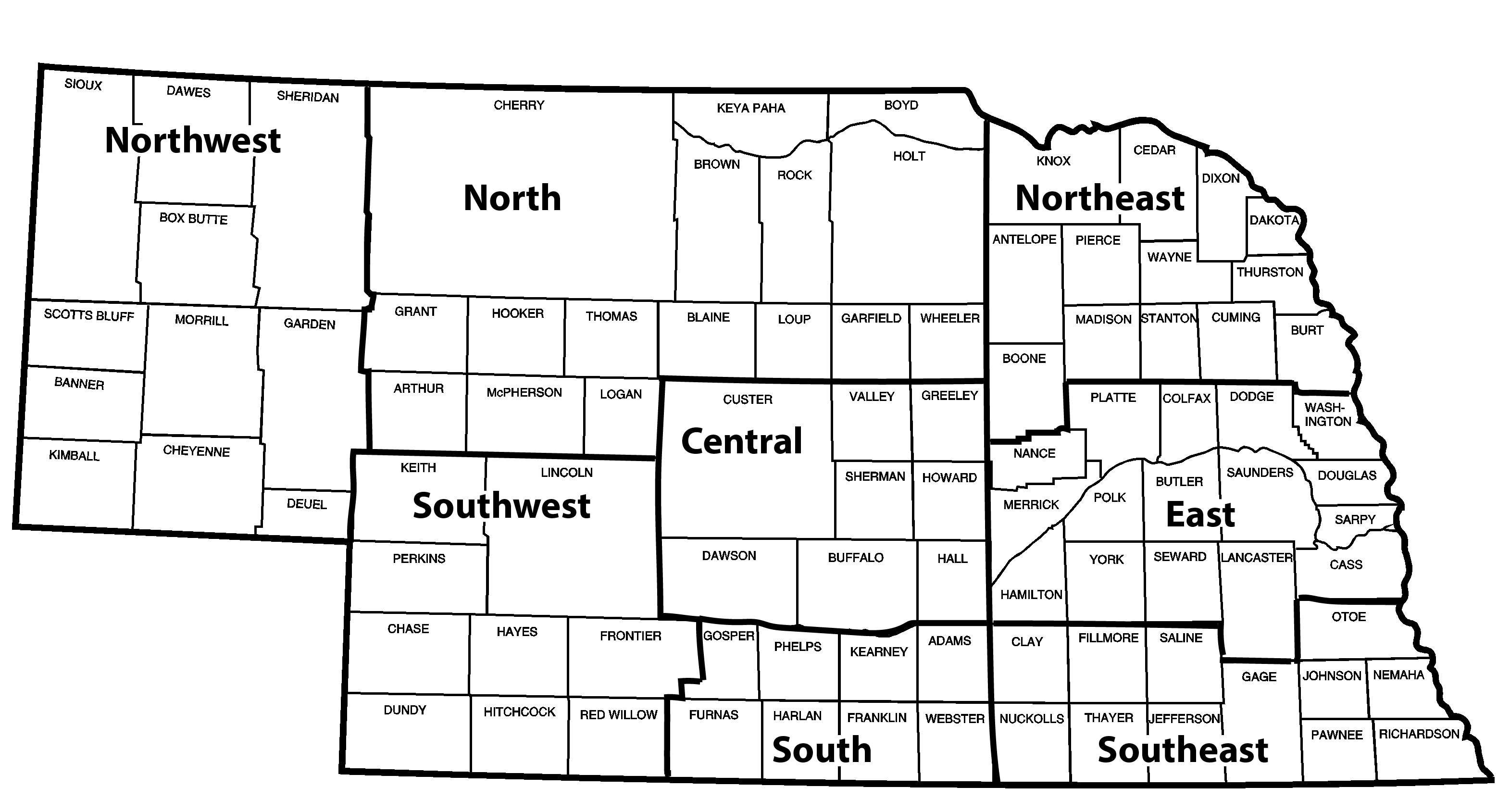 Nebraska map of districts