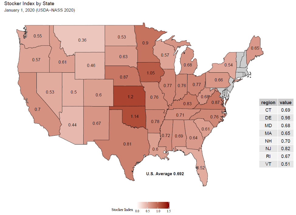 Stocker Index by State in 2020