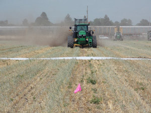 photo - manure spreader in field