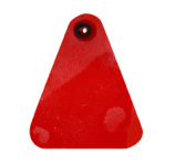 red triangular cattle ear tag