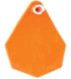 orange pentagonal cattle ear tag