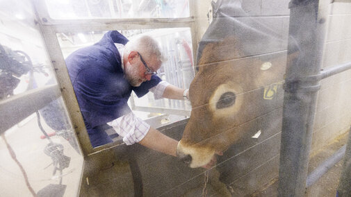 a researcher monitoring methane release
