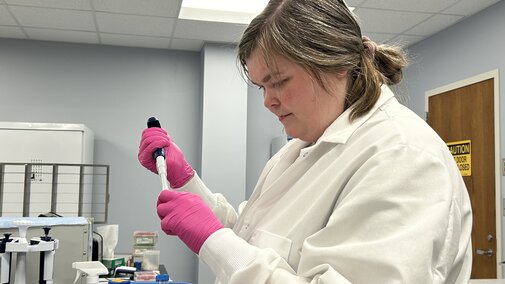 a student working in the lab