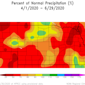 Percent normal precipitation
