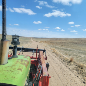 Tractor on road