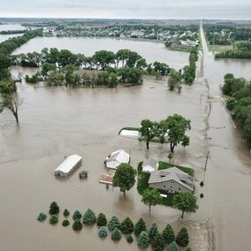 Flooded farm