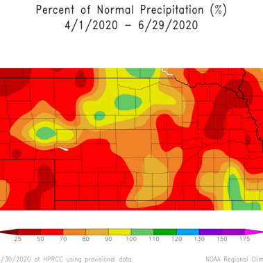 Percent normal precipitation
