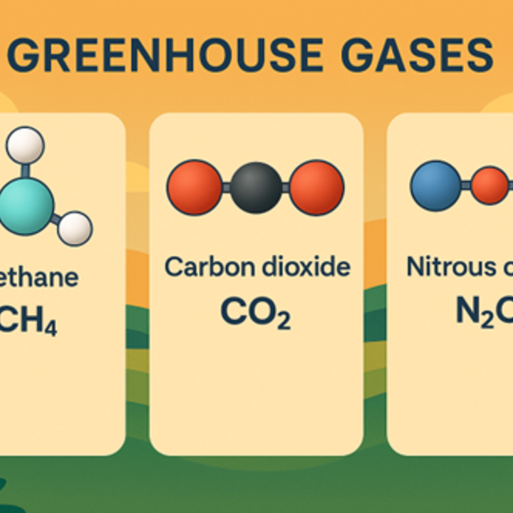 Methane, carbon dioxide, and nitrous oxide are greenhouse gases.