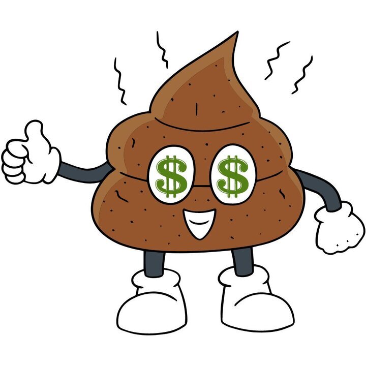 Manure emoji with $ eyes 