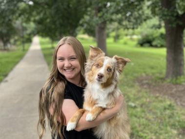 Morgan Marquardt with her dog