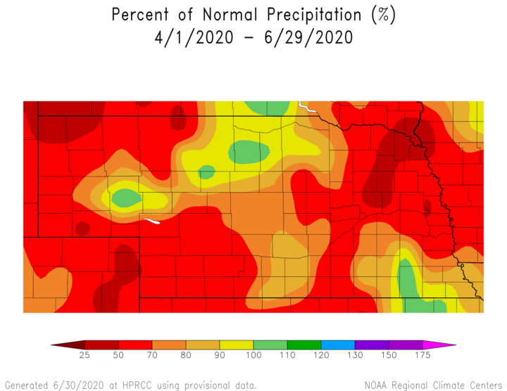 Percent normal precipitation