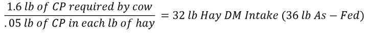 Calculation for 5% CP hay