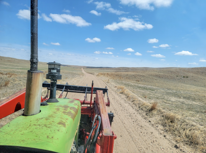 Tractor on road